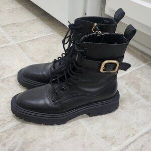 Zara leather booties Size 6